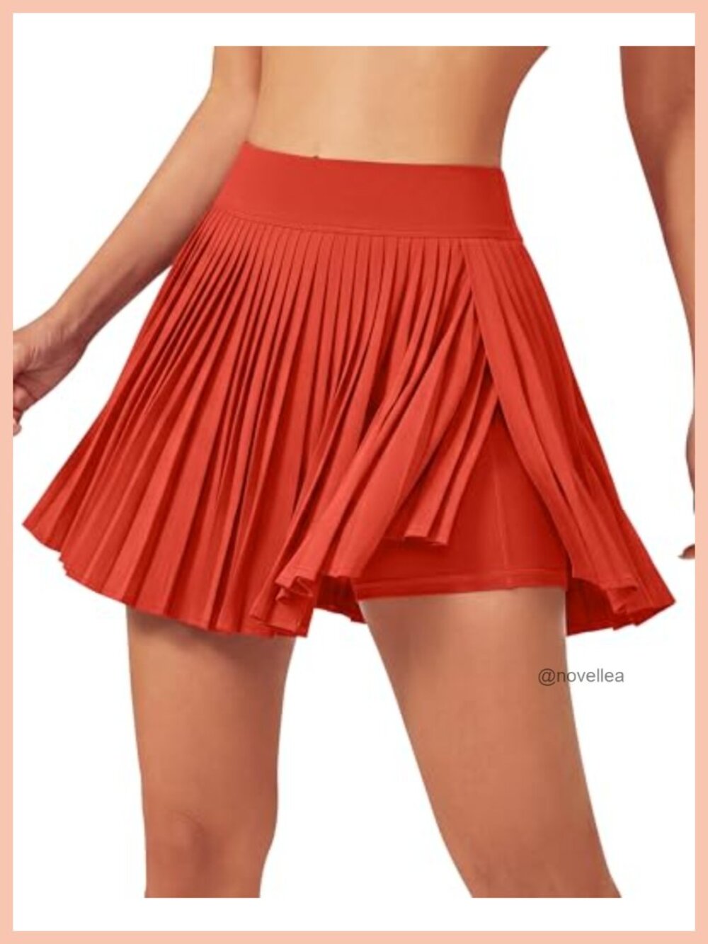Women's Pleated Tennis Skort Crossover Wrap A-Line Skirt with Inner Shorts